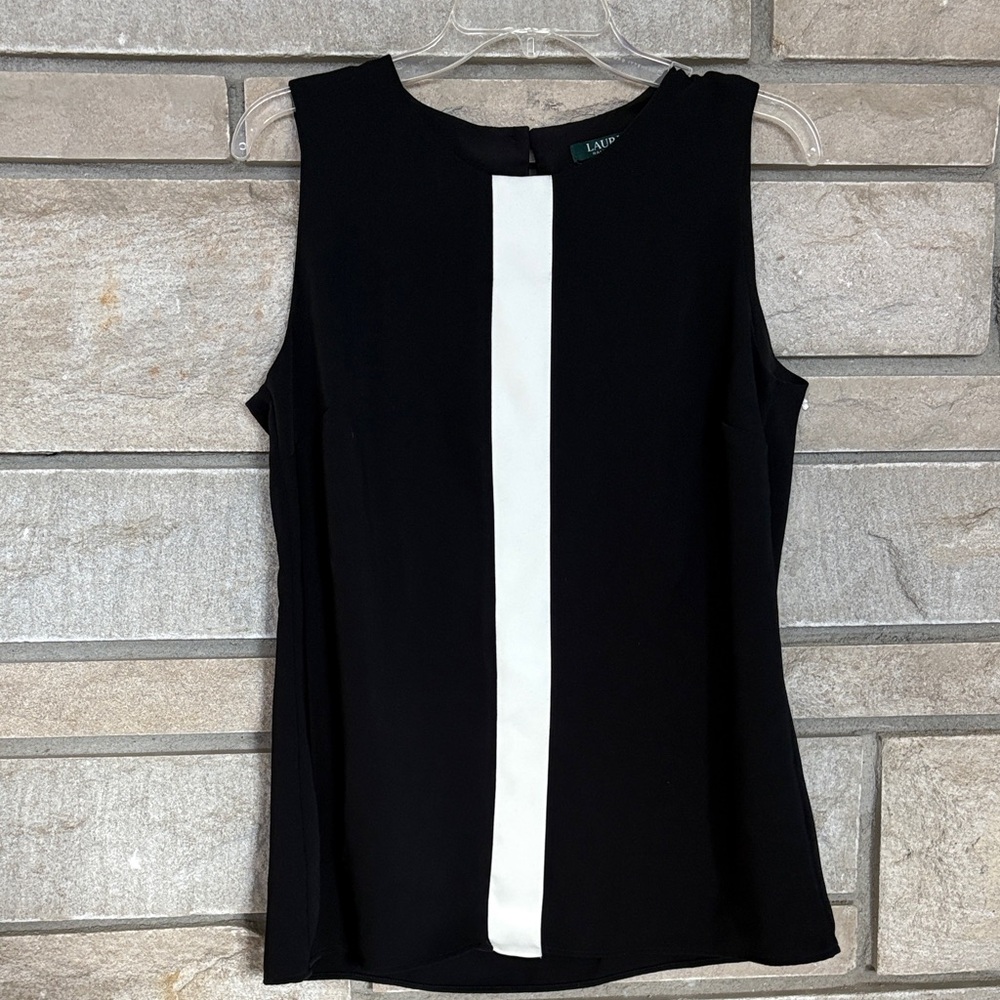 Polo by Ralph Lauren Black and White Sleeveless Blouse
